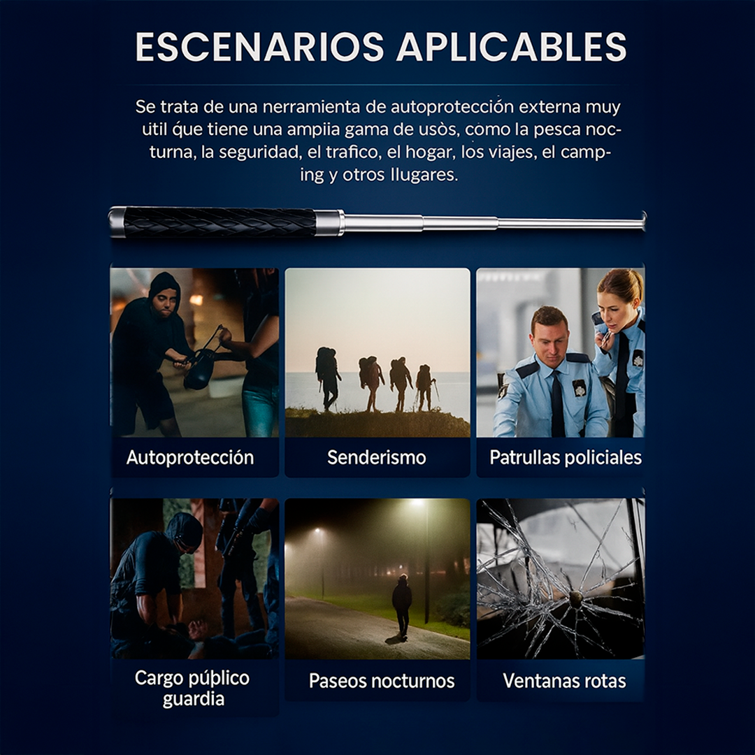 🚨 Bastón Retráctil en Acero – Cuida de ti en todo momento🛡️