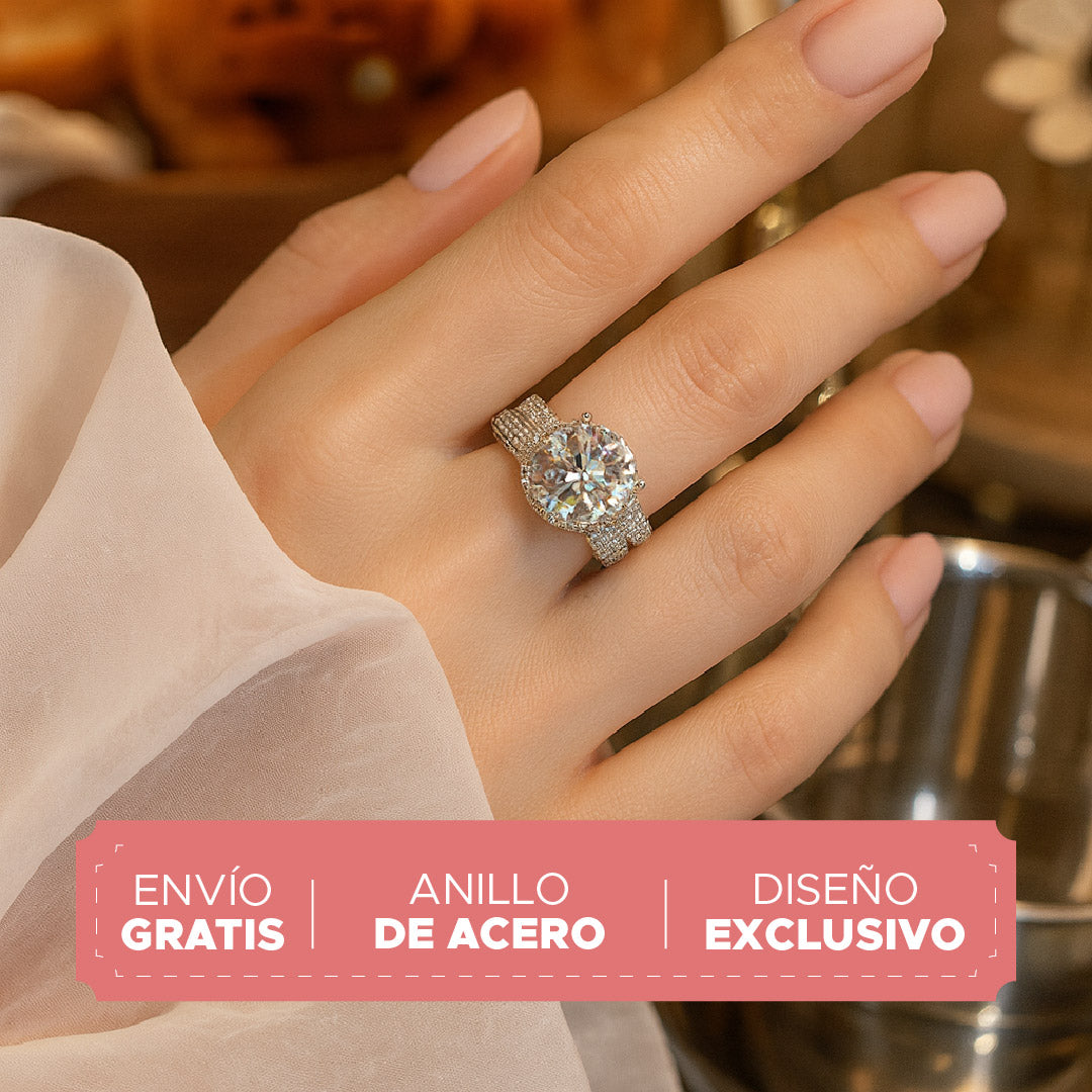 💍✨ ANILLO DE ACERO BRILLO ETERNO™ Ajustable con diamante de cristal ✨💍