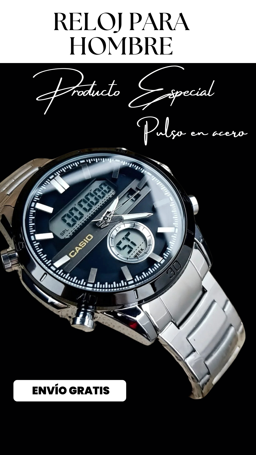 ⌚RELOJ EN ACERO CASIO R4® URBAN PRECISION💎