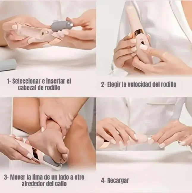 🌸Pedi Spa Set Profesional de Pedicura – Lima Eléctrica inalámbrica + Rodillos Anti durezas💎 Adiós a los talones agrietados