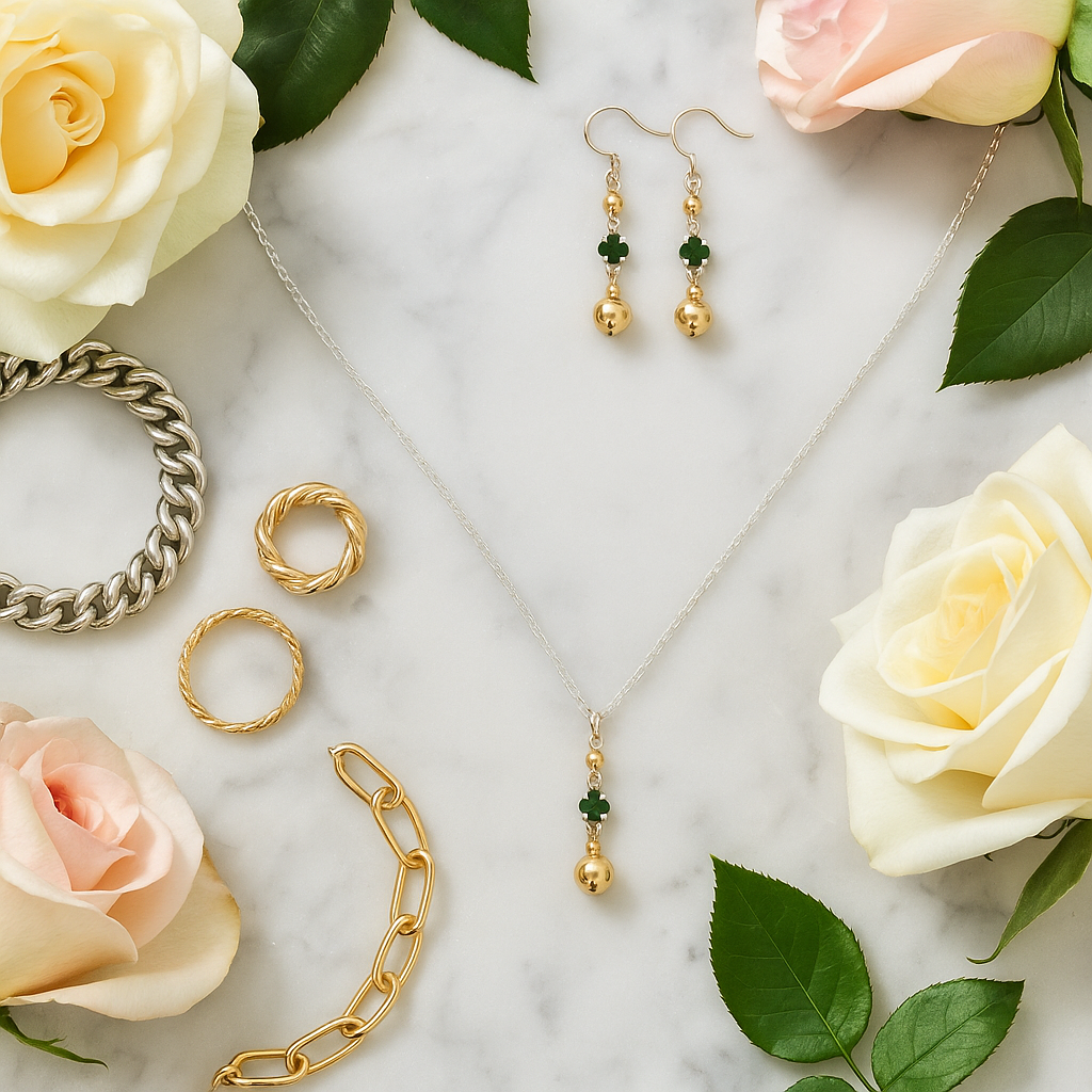 ⭐SET ZARÉ EN PLATA Y ORO LAMINADO✨