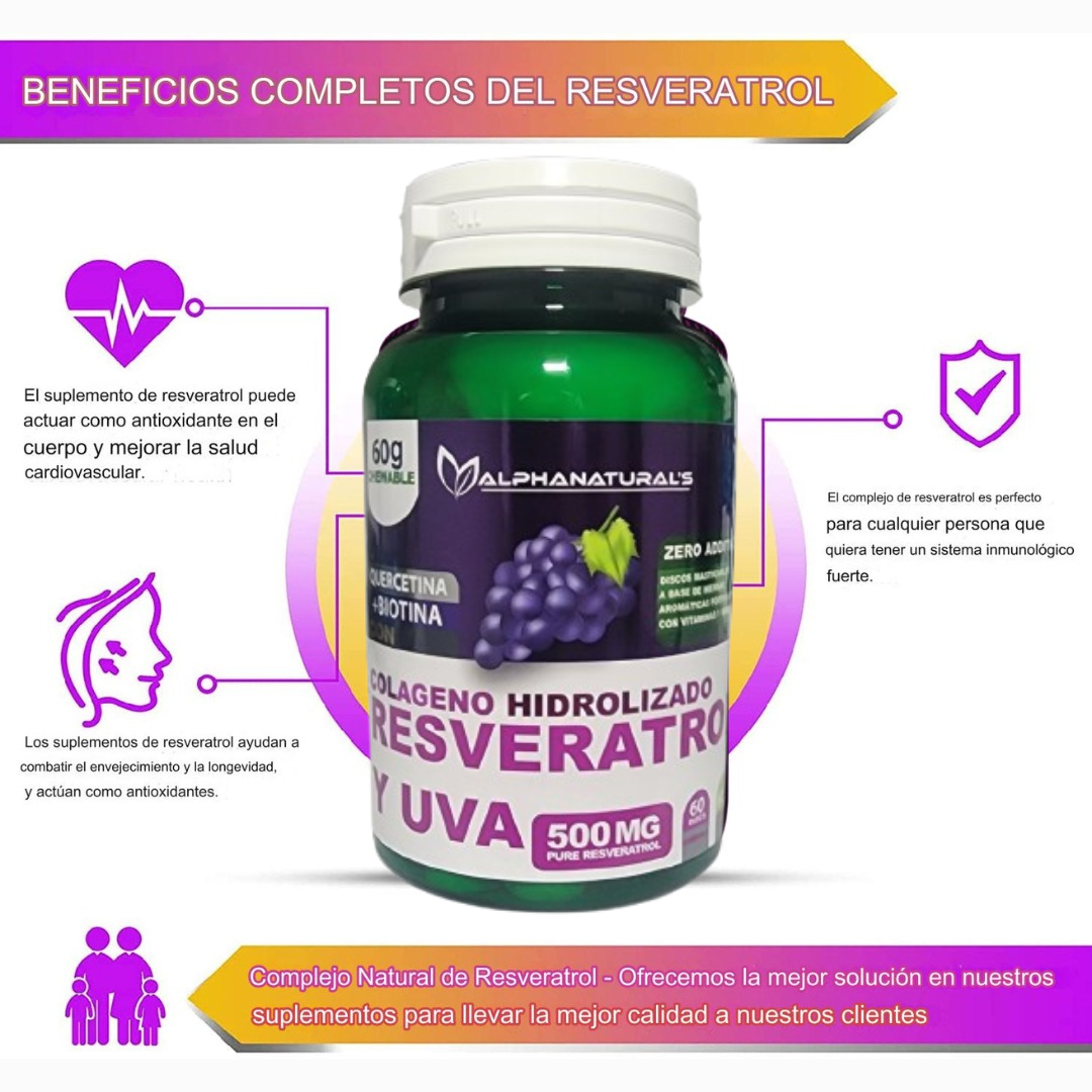 🍇RESVERATROL ELIXIR PARA LA JUVENTUD ANTIENVEJECIMIENTO Y MULTIVITAMÍNICO