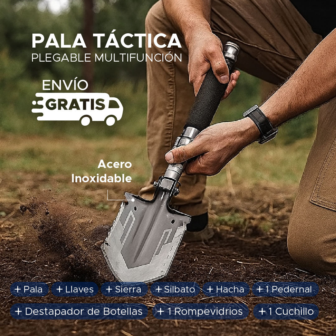 🛠️ SteelForce™ Pala Táctica Plegable Multifunción 10 en 1