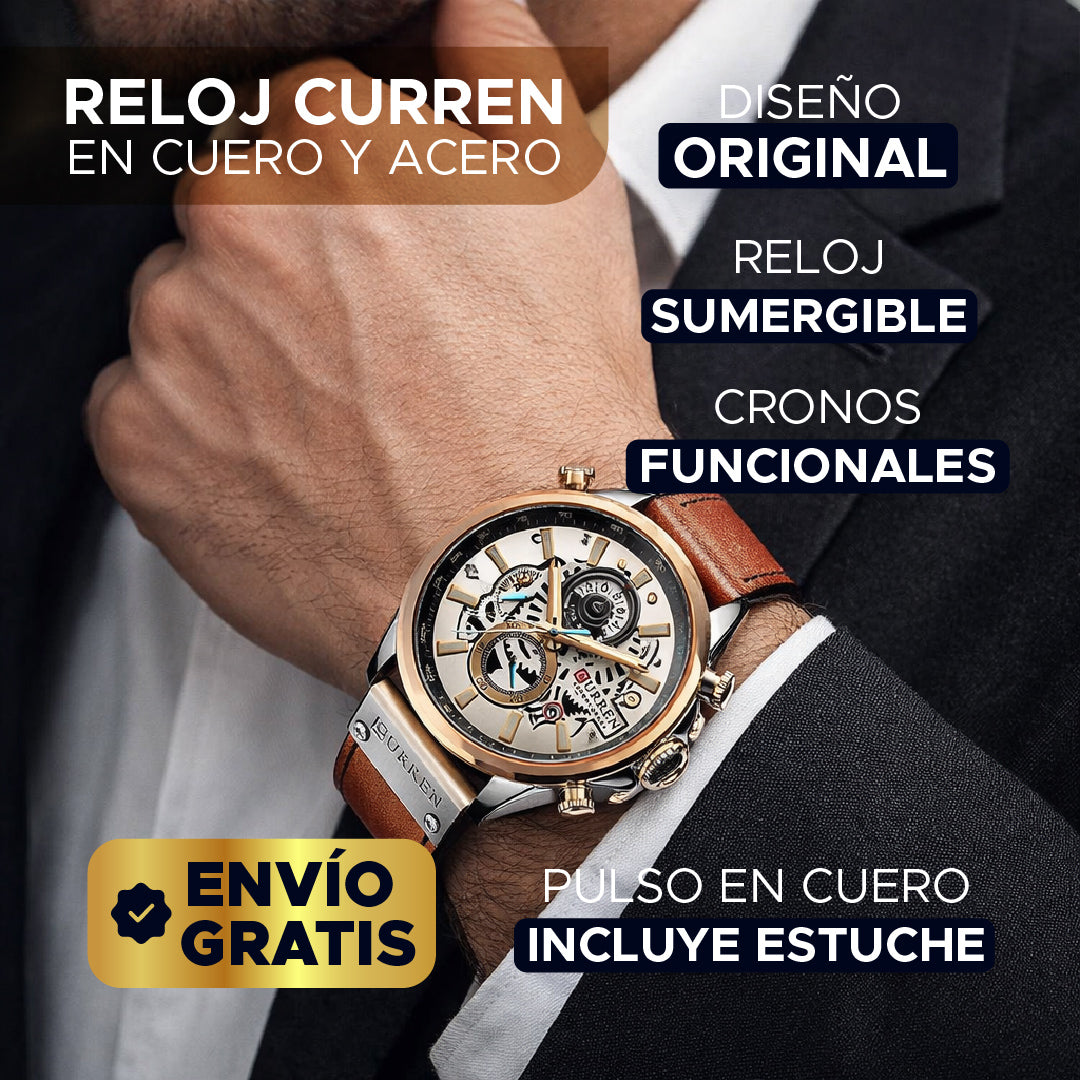 ⌚🔥 RELOJ CURREN EN CUERO Y ACERO – PODER, ELEGANCIA Y PRECISIÓN EN TU MUÑECA 🔥⌚