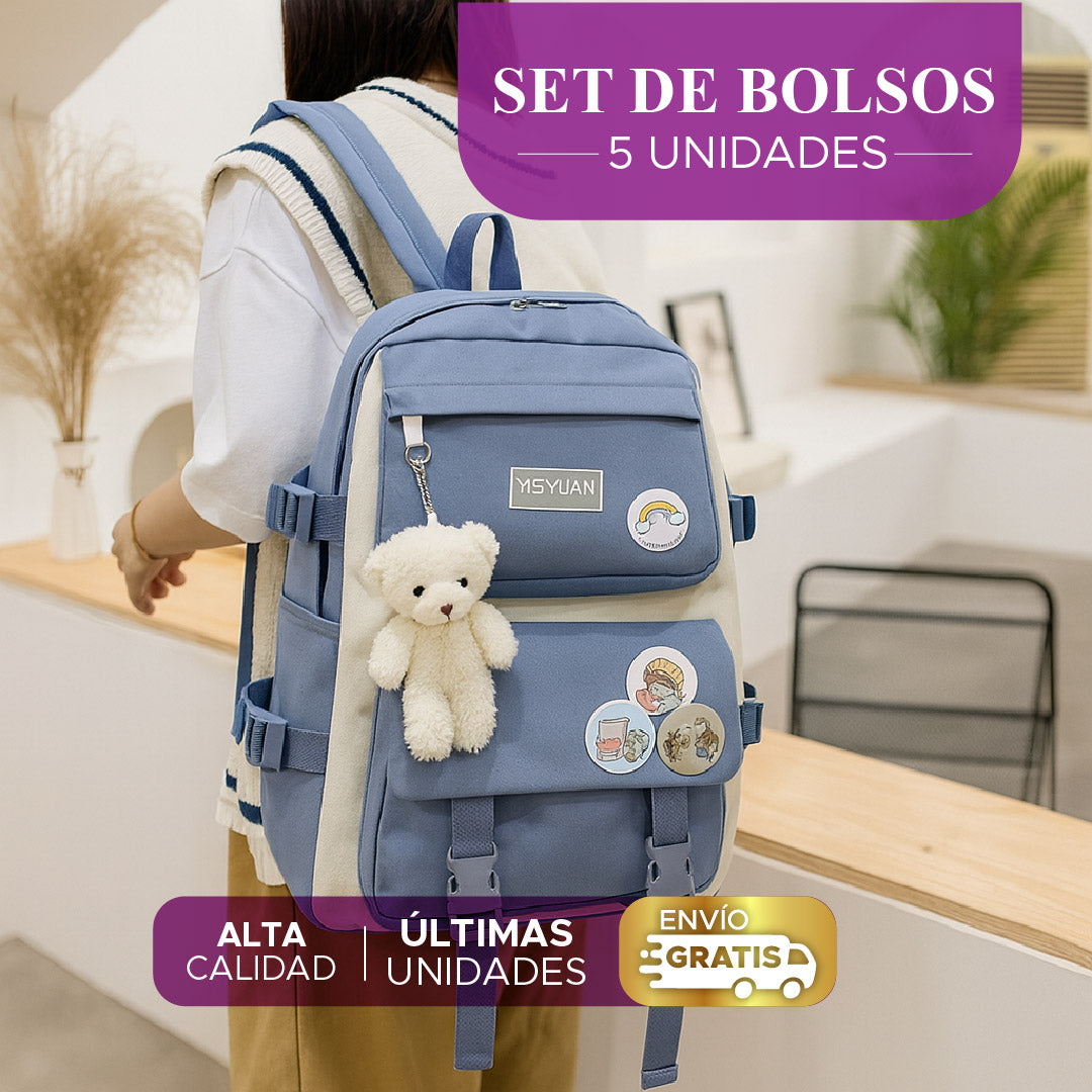 🌸 SET DE BOLSOS 5 UNDS – Elegancia, Espacio y Versatilidad en un Solo Pack ✨👜