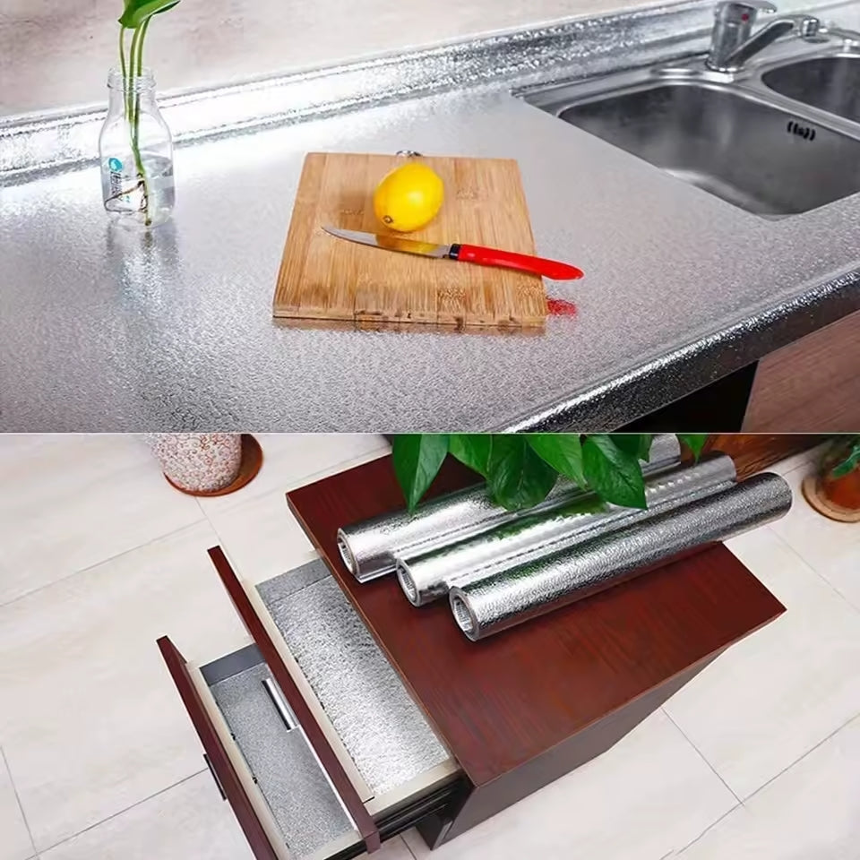 🛠️PAPEL ALUMINIO ULTRA-ADHESIVO COCINA LIMPIA EN SEGUNDOS✨ 5Mts x 60 Cm