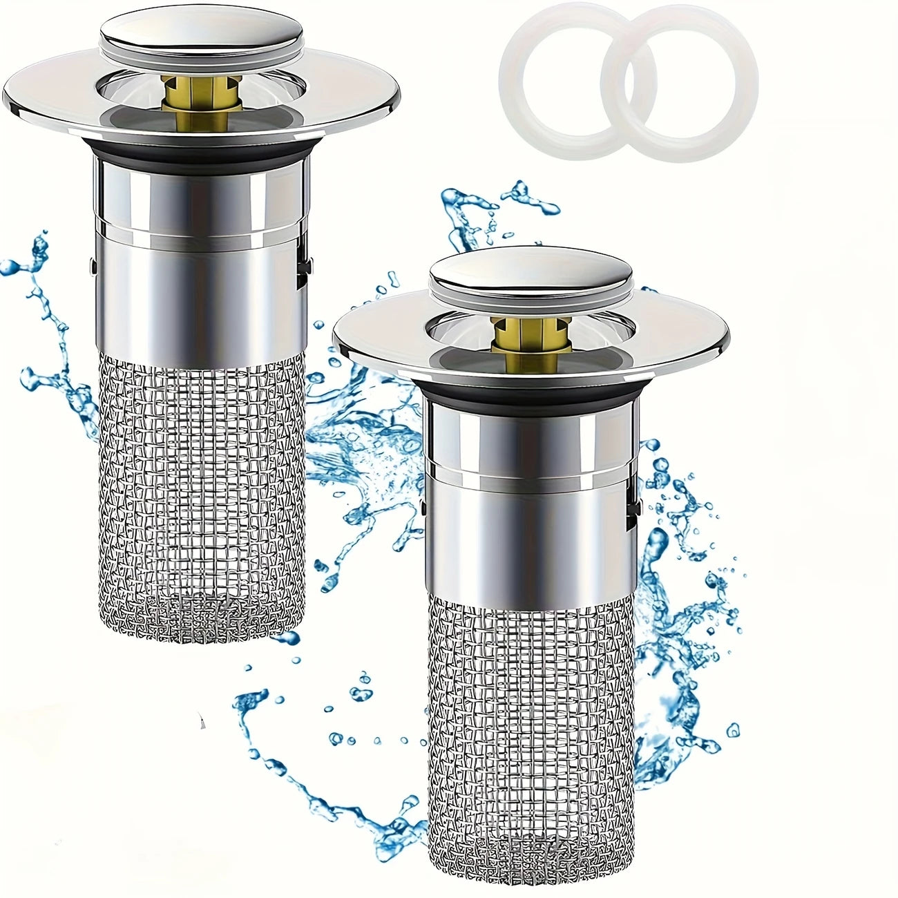 🚨PAGA 1 Y LLEVA 2 Tapones en acero inoxidable AquaSteel™, sella y drena con un toque 👍