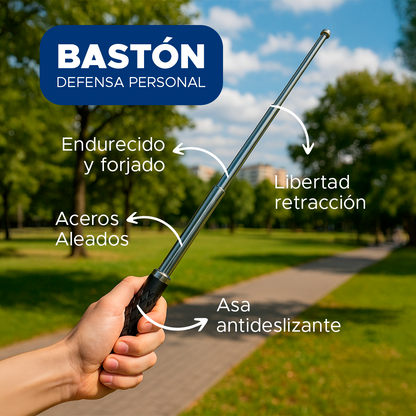 🚨 Bastón Retráctil en Acero  – Cuida de ti en todo momento🛡️