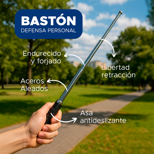 🚨 Bastón Retráctil en Acero  – Cuida de ti en todo momento🛡️