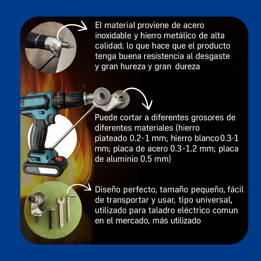 🌀 MetalCut Pro™ ⚡ Cortador de Metal para Taladro