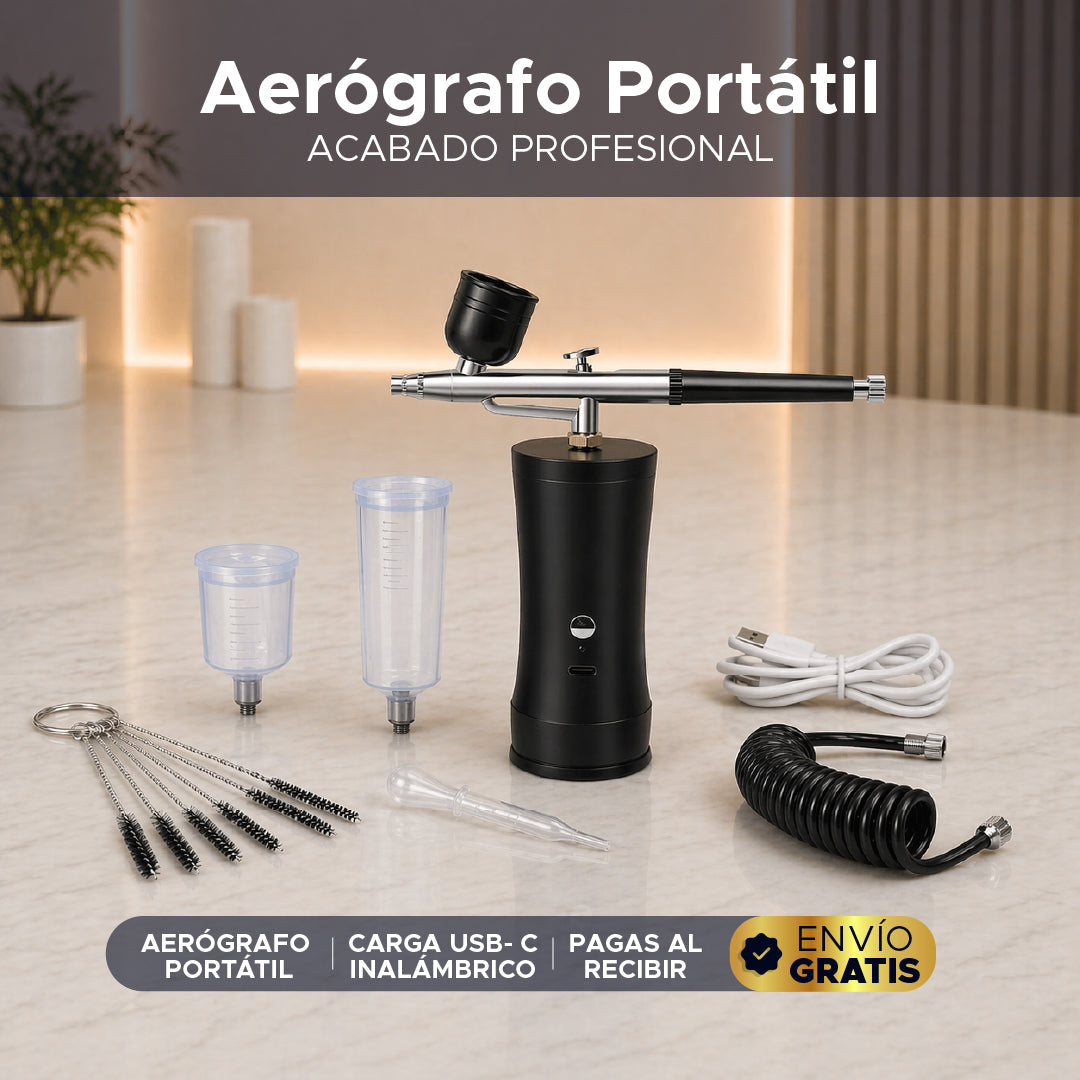 ✨ AirPro Black™ 🖤 Aerógrafo portátil inalámbrico 🔋📲Cientos de usos