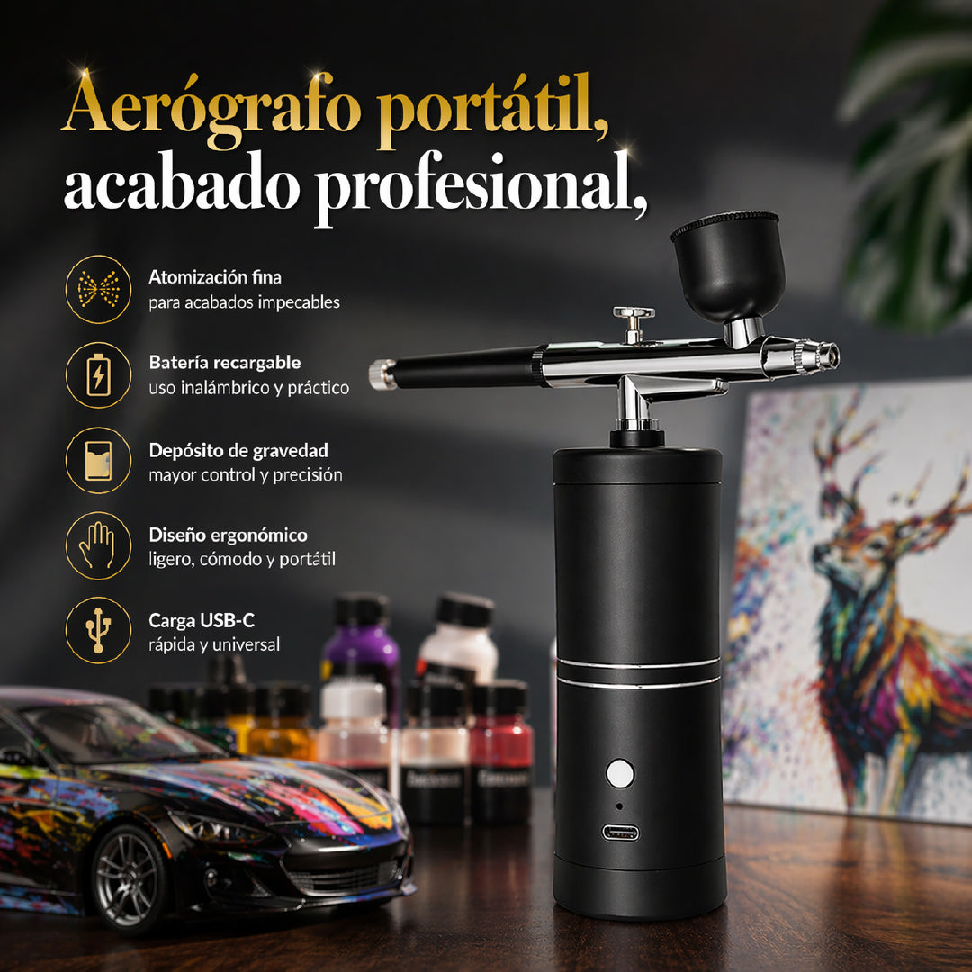 ✨ AirPro Black™ 🖤 Aerógrafo portátil inalámbrico 🔋📲Cientos de usos