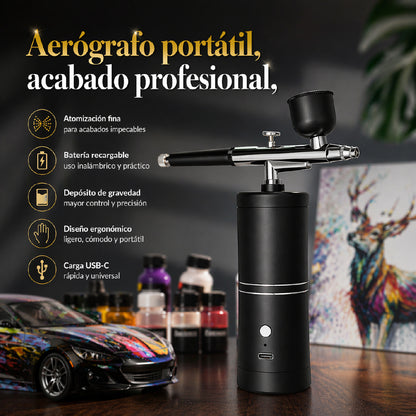 ✨ AirPro Black™ 🖤 Aerógrafo portátil inalámbrico 🔋📲Cientos de usos