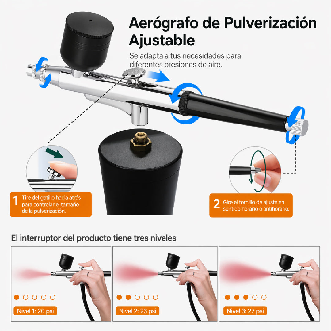 ✨ AirPro Black™ 🖤 Aerógrafo portátil inalámbrico 🔋📲Cientos de usos