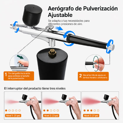✨ AirPro Black™ 🖤 Aerógrafo portátil inalámbrico 🔋📲Cientos de usos
