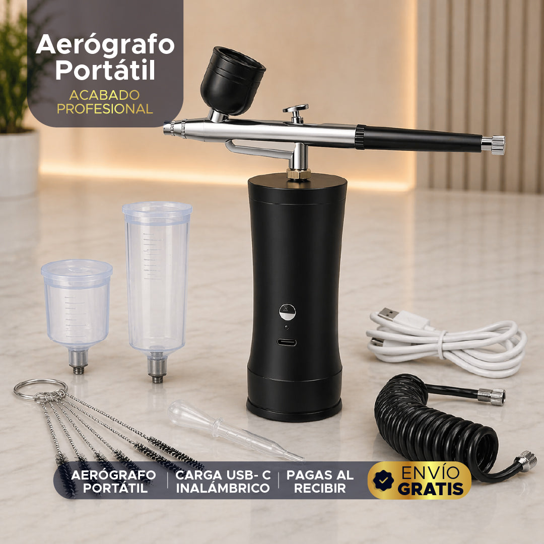✨ AirPro Black™ 🖤 Aerógrafo portátil inalámbrico 🔋📲Cientos de usos