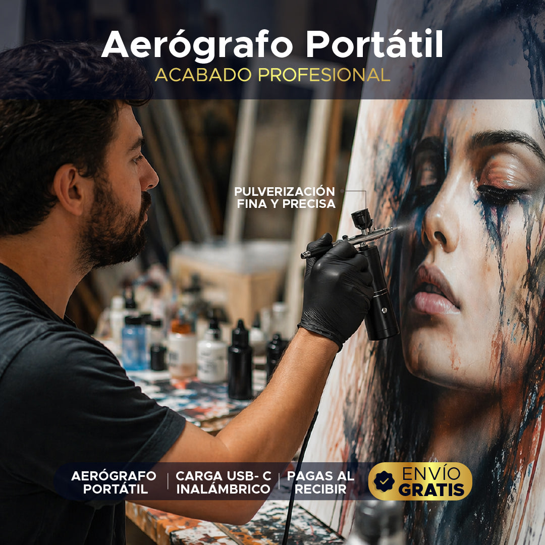 ✨ AirPro Black™ 🖤 Aerógrafo portátil inalámbrico 🔋📲Cientos de usos