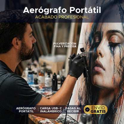 ✨ AirPro Black™ 🖤 Aerógrafo portátil inalámbrico 🔋📲Cientos de usos