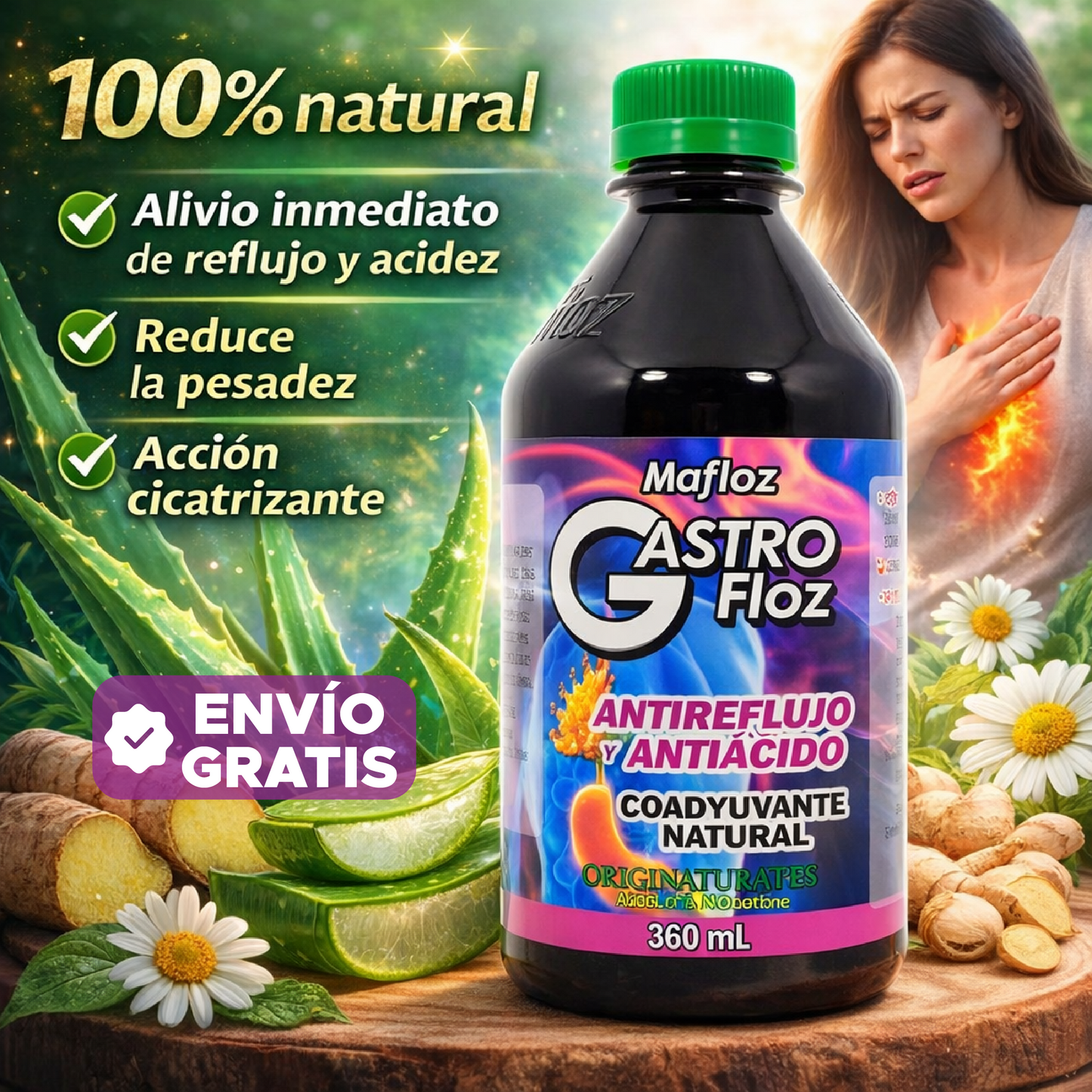 🌿🔥 GASTRO FLOZ  🛡️ ANTIREFLUJO & ANTIÁCIDO 100% NATURAL 💚🔥