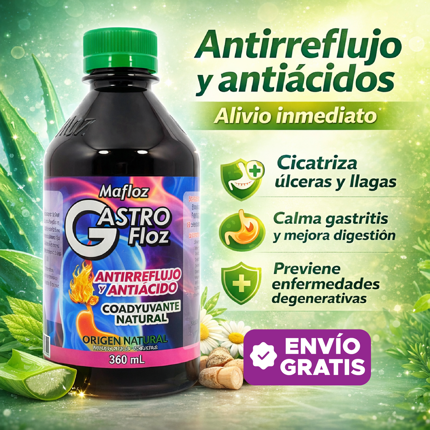 🌿🔥 GASTRO FLOZ  🛡️ ANTIREFLUJO & ANTIÁCIDO 100% NATURAL 💚🔥