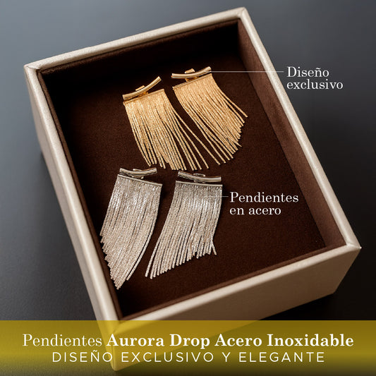 🌙 PENDIENTES DE ACERO INOXIDABLE AURORA DROP™ ✨