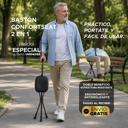 💡 🦯Bastón ConfortSeat 2 en 1 🦯🌟Práctico, portátil y fácil de usar. ✨