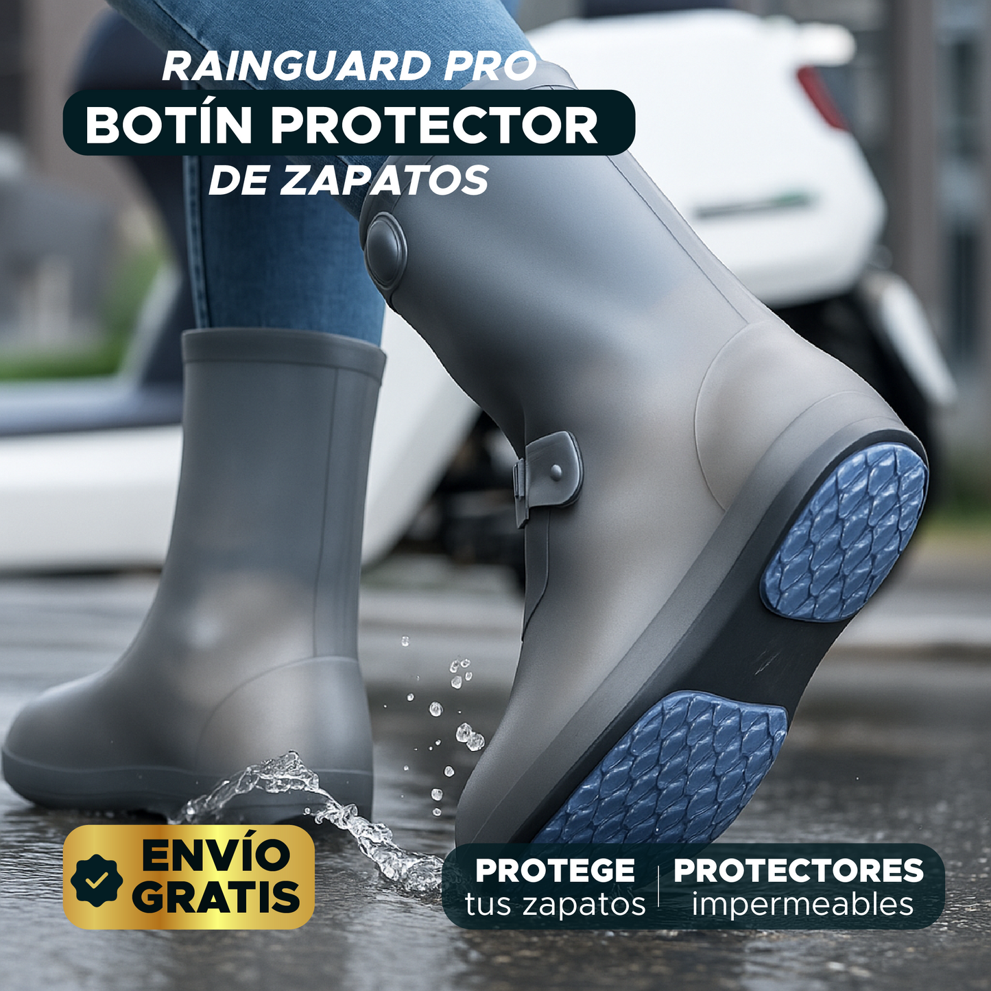 💧 RainGuard Pro™ 🌧️ Botín protector de zapatos 🦶