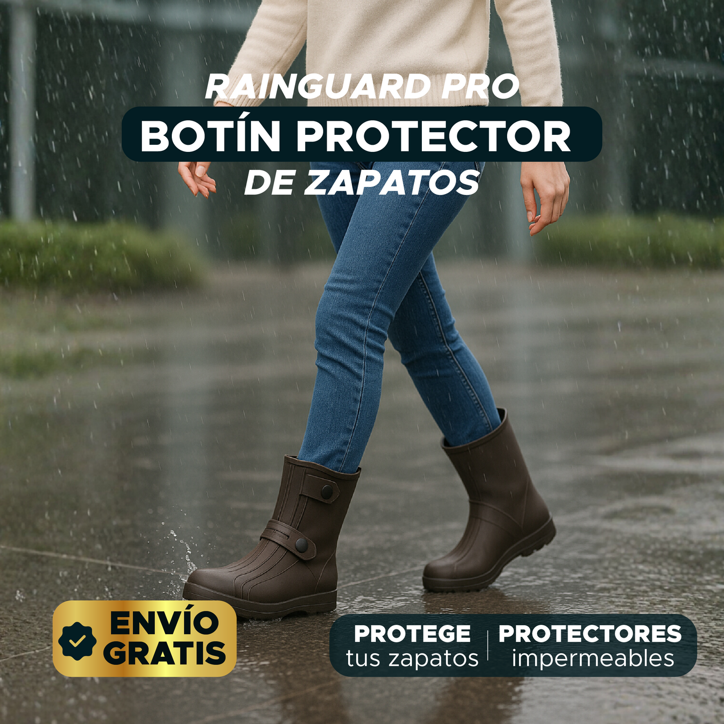 💧 RainGuard Pro™ 🌧️ Botín protector de zapatos 🦶
