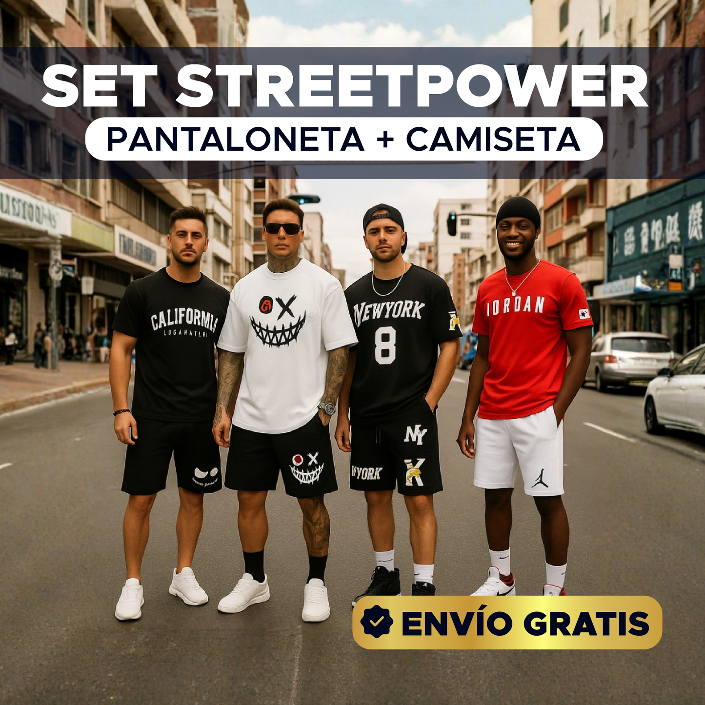 ⚡ StreetPower Set Pantaloneta + Camiseta para Hombre 💪