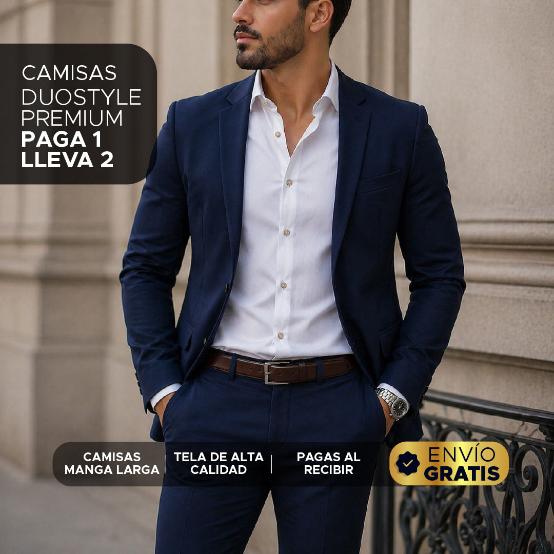 ✨ DuoStyle Camisas manga larga PAGA 1 Y LLEVA 2 🔥 Combo Ejecutivo ⭐