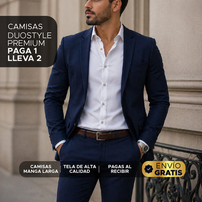 ✨ DuoStyle Camisas manga larga PAGA 1 Y LLEVA 2 🔥 Combo Ejecutivo ⭐