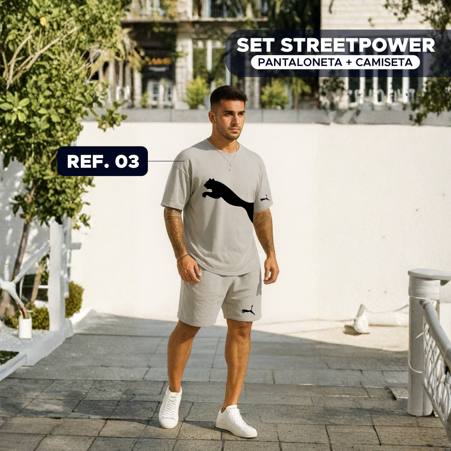 ⚡ StreetPower Set Pantaloneta + Camiseta para Hombre 💪