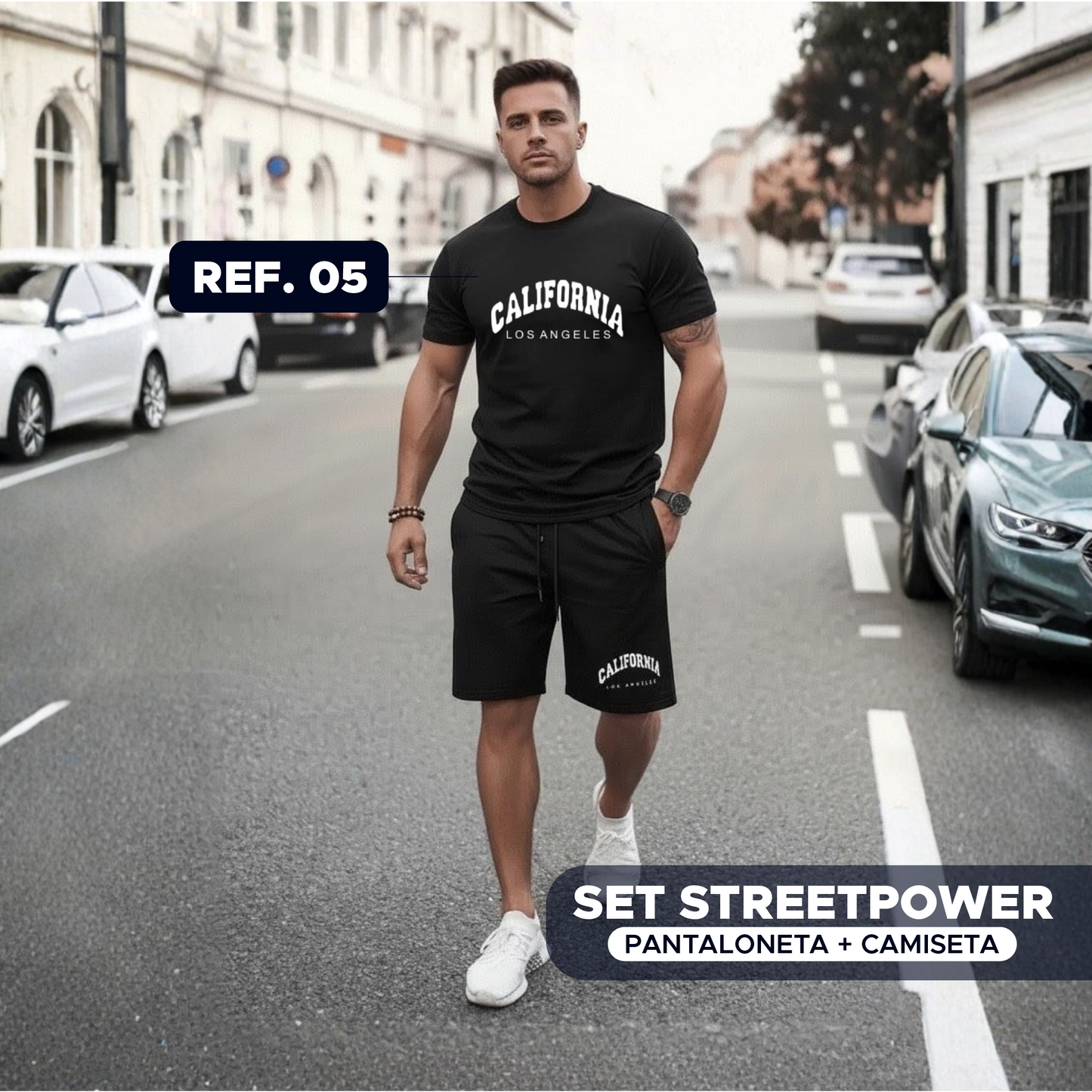 ⚡ StreetPower Set Pantaloneta + Camiseta para Hombre 💪