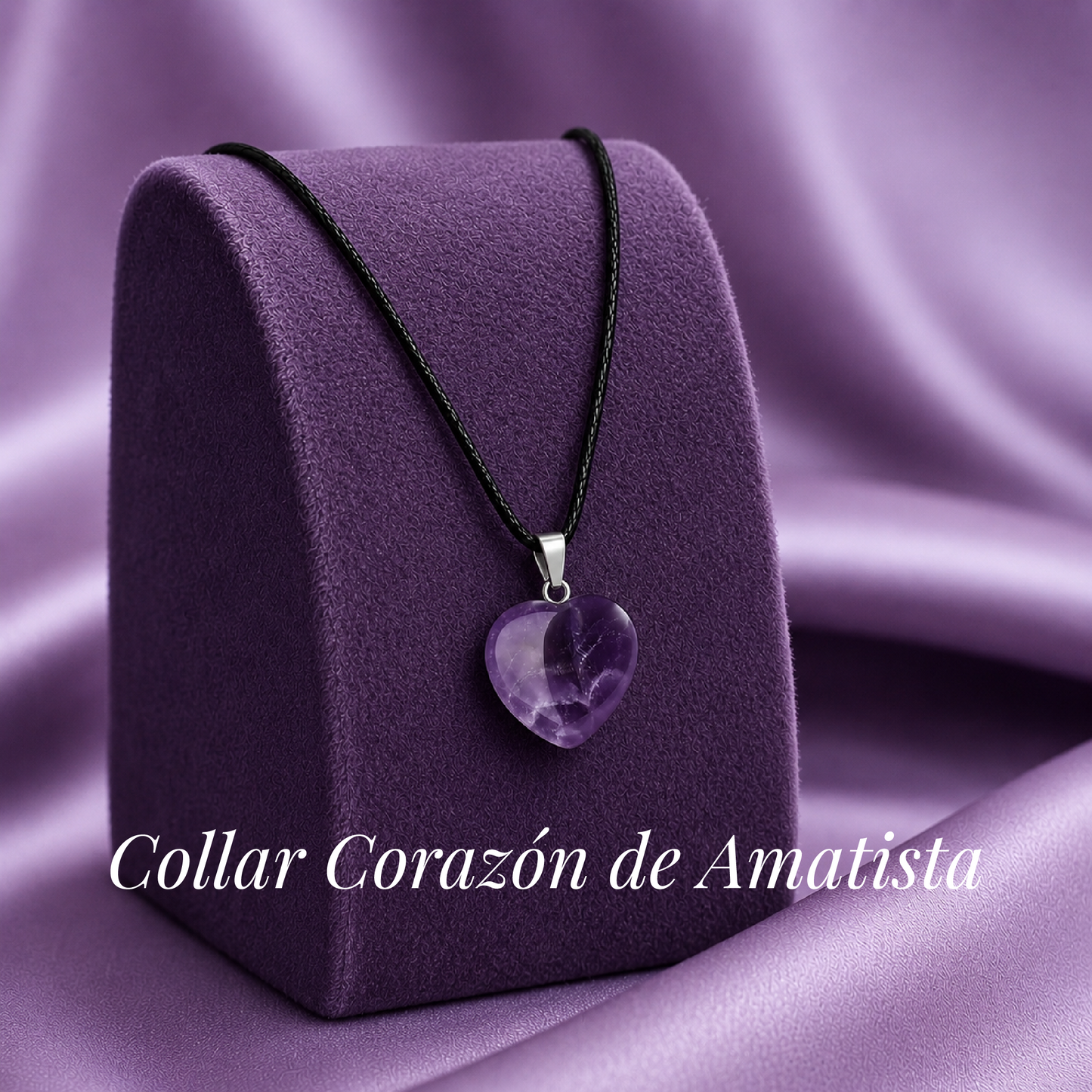 💜✨ COLLAR CORAZÓN DE AMATISTA NATURAL ✨💜