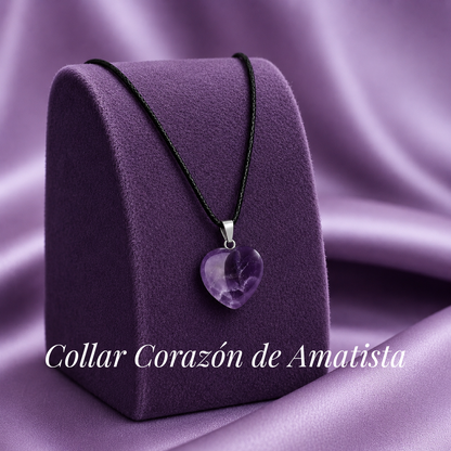 💜✨ COLLAR CORAZÓN DE AMATISTA NATURAL ✨💜