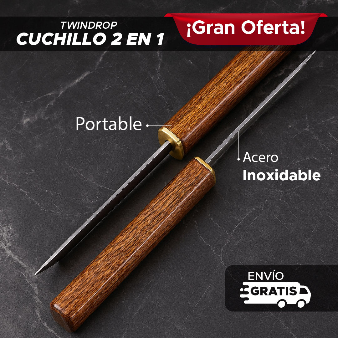 ⚡ TWINDROP CUCHILLO DE ACERO 2 EN 1 ALTO RENDIMIENTO 🗡️💪