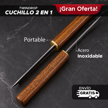 ⚡ TWINDROP CUCHILLO DE ACERO 2 EN 1 ALTO RENDIMIENTO 🗡️💪