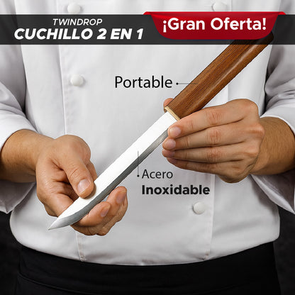 ⚡ TWINDROP CUCHILLO DE ACERO 2 EN 1 ALTO RENDIMIENTO 🗡️💪