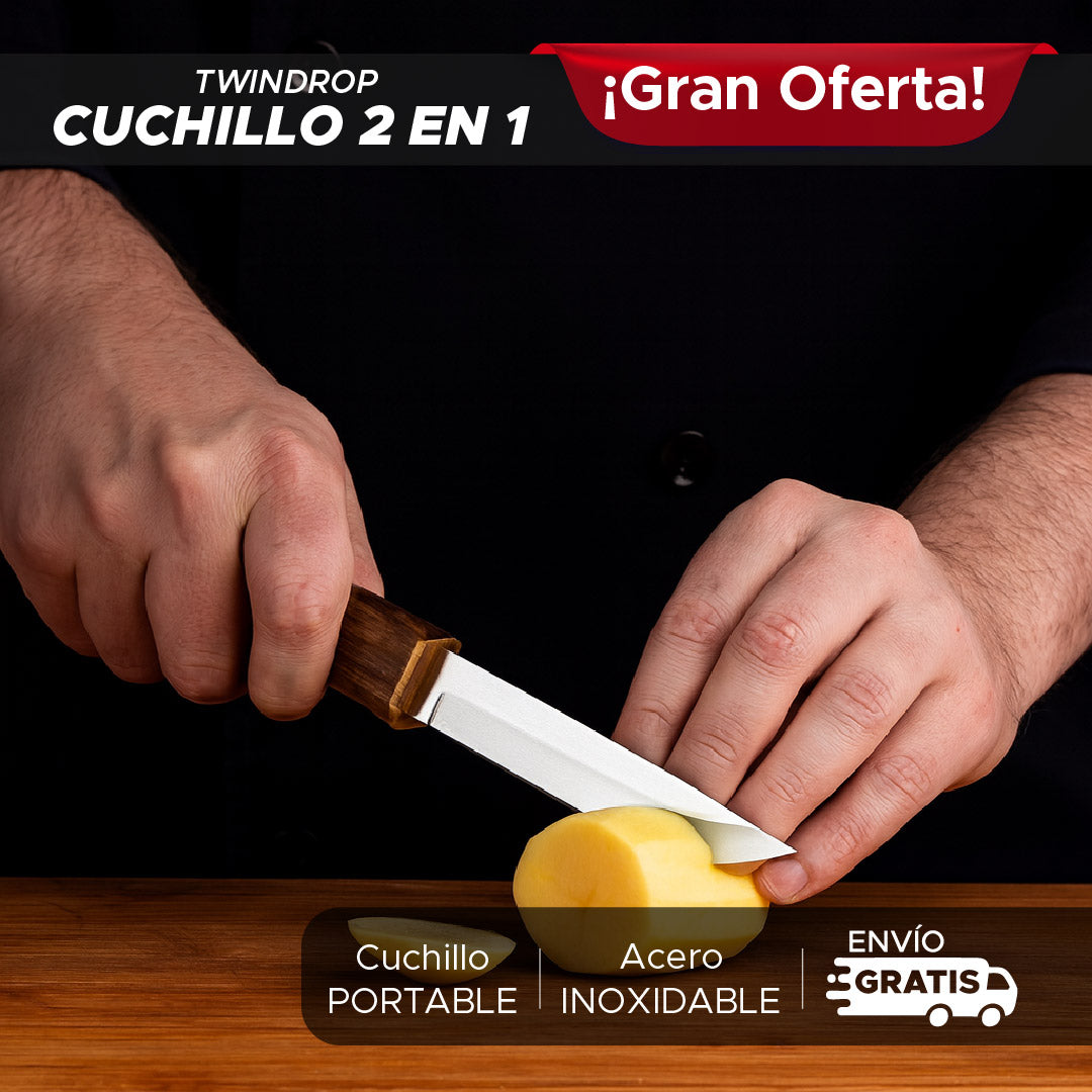 ⚡ TWINDROP CUCHILLO DE ACERO 2 EN 1 ALTO RENDIMIENTO 🗡️💪