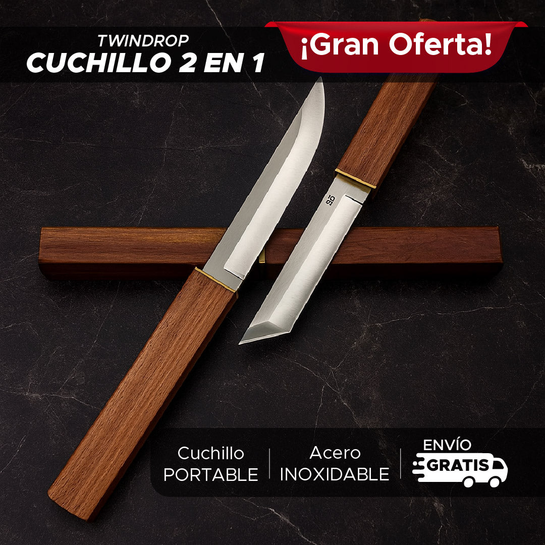 ⚡ TWINDROP CUCHILLO DE ACERO 2 EN 1 ALTO RENDIMIENTO 🗡️💪