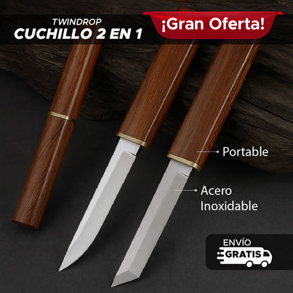 ⚡ TWINDROP CUCHILLO DE ACERO 2 EN 1 ALTO RENDIMIENTO 🗡️💪