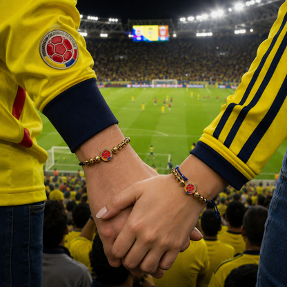 ⚽🔥 ¡SET X 2 PULSERAS CON BALINES EN BAÑO DE ORO! PASIÓN POR LA SELECCIÓN🔥⚽