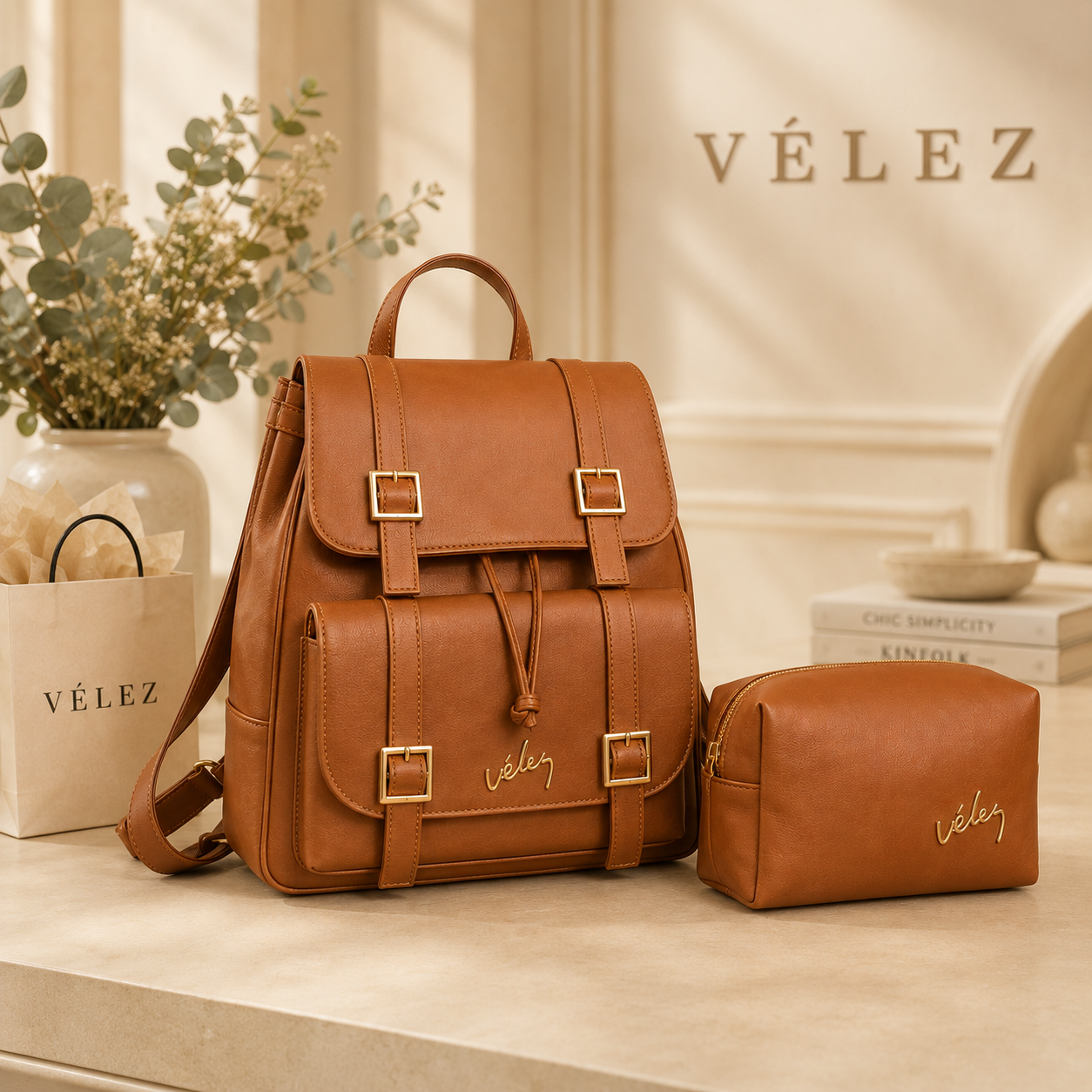 🌟 Morral Sahara Chic ✨+ Cosmetiquera GRATIS 👜Cuero vegano de alta calidad