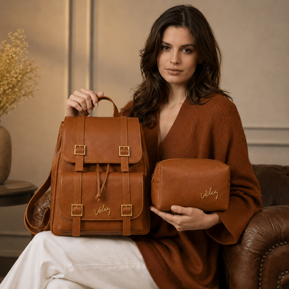🌟 Morral Sahara Chic ✨+ Cosmetiquera GRATIS 👜Cuero vegano de alta calidad