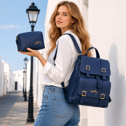 🌟 Morral Sahara Chic ✨+ Cosmetiquera GRATIS 👜Cuero vegano de alta calidad