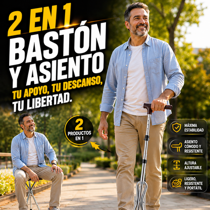 💡 🦯Bastón ConfortSeat 2 en 1 🦯🌟Práctico, portátil y fácil de usar. ✨