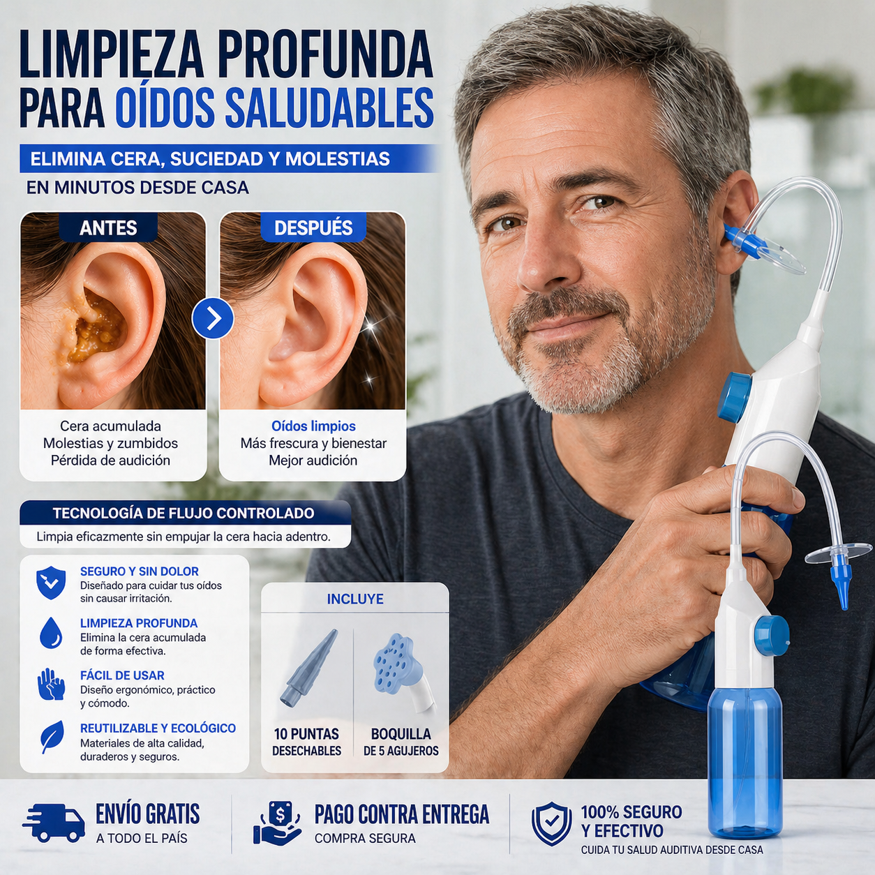 👂✅ EarClean Pro Limpiador de oído, escucha con claridad 👂✨