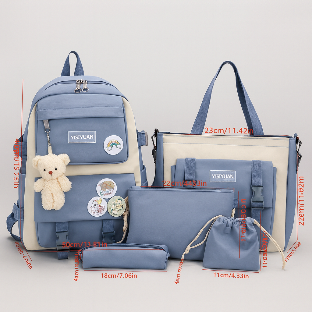 🌸 SET DE BOLSOS 5 UNDS – Elegancia, Espacio y Versatilidad en un Solo Pack ✨👜