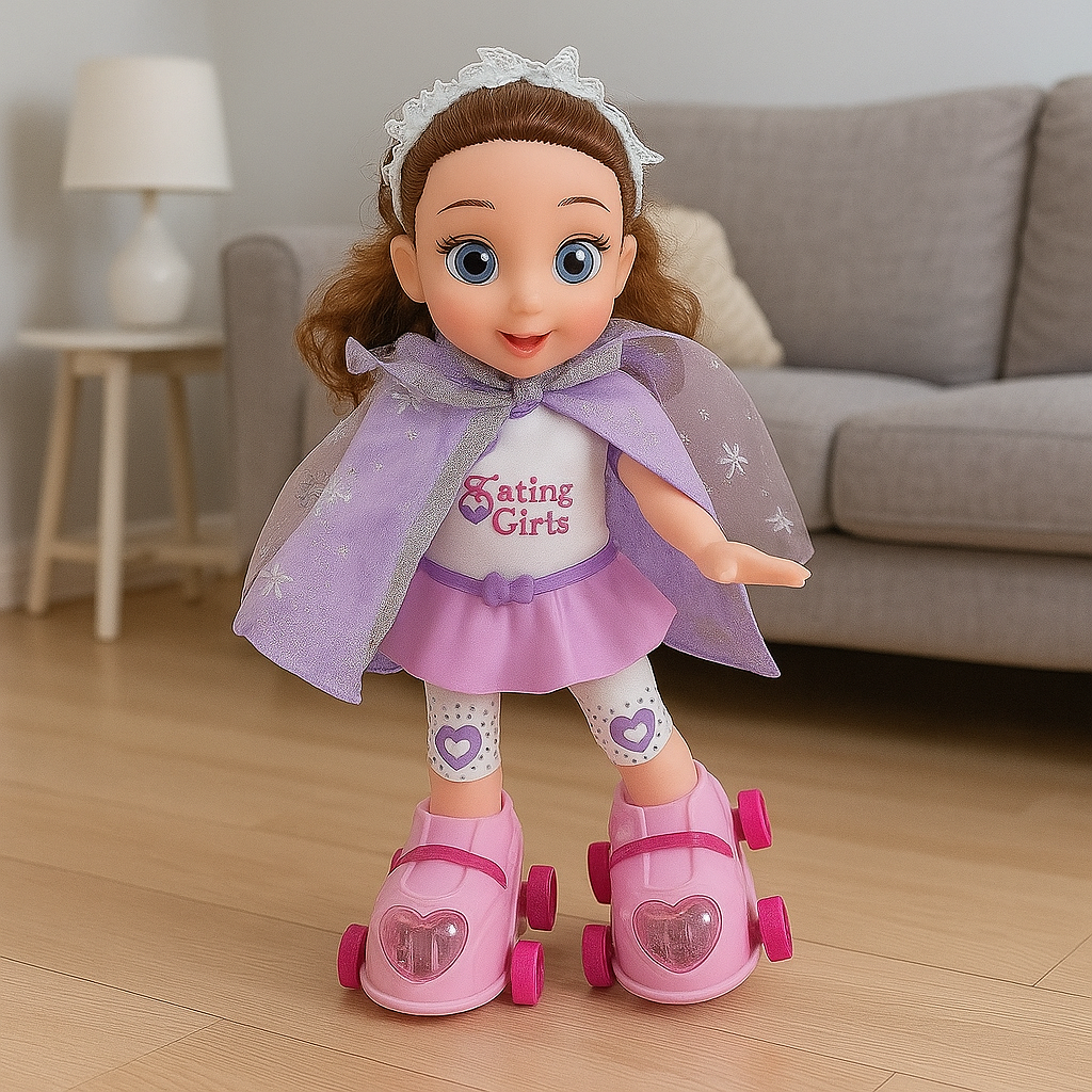 🎁💖 MUÑECA PATINADORA CON LUCES Y MÚSICA 🌟✨