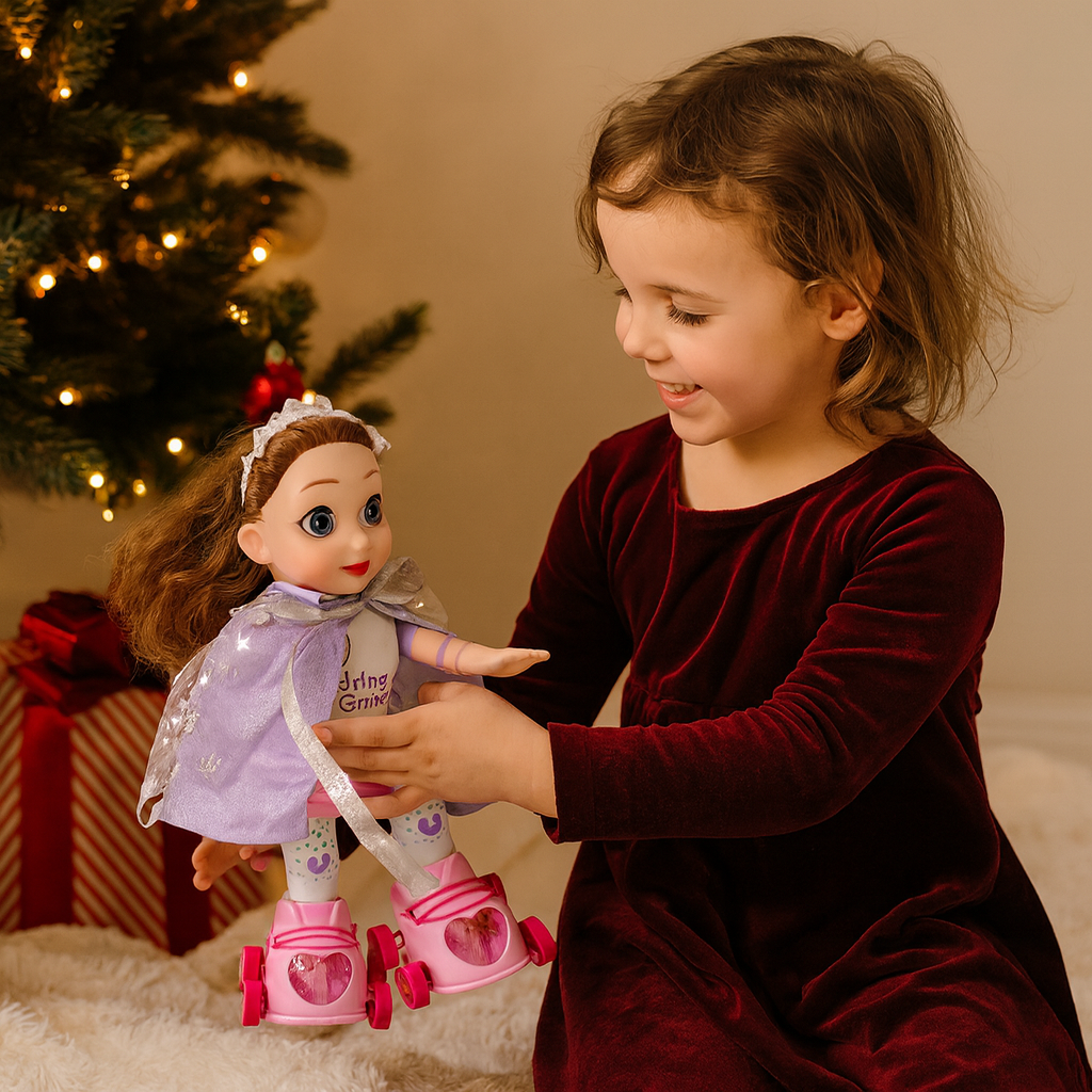 🎁💖 MUÑECA PATINADORA CON LUCES Y MÚSICA 🌟✨